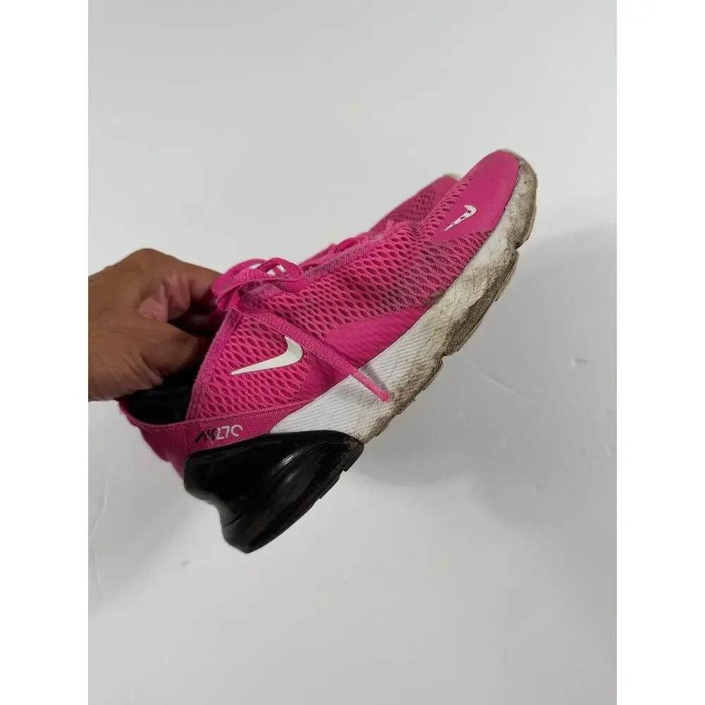 Nike Air Max 270 Laser Fuchsia Pink Black Sneakers Size 1 youth